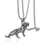 color: Leopard Silver + Stainless Steel Chain