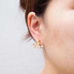 Stainless Steel round Claw Zircon Earrings Simple Women's Light Luxury 18K Gold Plating