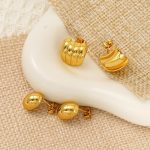 All-Matching High-Grade Stainless Steel Studs Women's Gold-Plated Non-Fading Personality Ornament