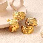French Retro 18K Gold C- Shaped Inlaid Rhinestone Artificial Pearl Earrings Light Luxury High-Grade Stainless Steel Women's