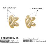 color: F260-Letter K Gold Earrings