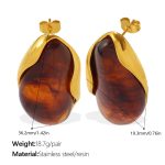 color: EH1362ARG Amber Color Resin Earrings