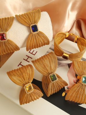 Bracelet Advanced Atmosphere Bracelet Bow Design Inlaid Stone Simple Exquisite Jewelry for Women