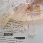 New Dongdaemun Imitation Pearl Necklace Women's Minimalistic Personalized Vertical Square Chain Stainless Steel 18K Gold Plating