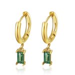 color: Green Color Zircon Earrings Gold