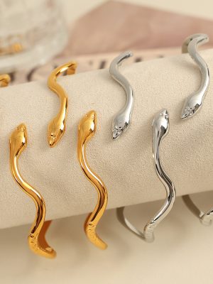 Snake Design Bracelet Female Advanced Curve Stainless Steel Opening DW