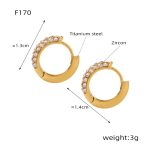 color: F170-Gold White Zircon Earrings