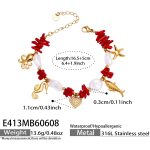 color: E413-5A Zircon Gold Multi-pendant Bracelet 16.5+5cm