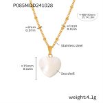 color: P085-Gold Shell Heart Necklace -Small