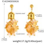 color: F1423-Natural Citrine Oval Earrings