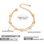 color: E054-Rose Gold Heart Bracelet 15+5cm