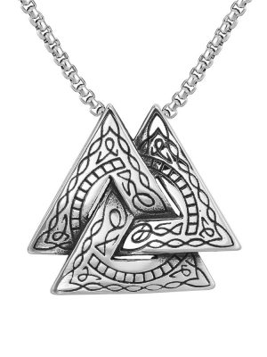 Triangle Cross Winding Six-Pointed Star Stainless Steel Vintage Pendant Ornament Geometric Simple Personality
