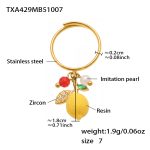 color: TXA429-Gold Lemon Pendant Ring -Size 7