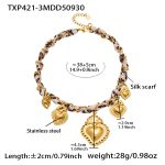 color: TXP421-3 Gold Necklace -38+5cm