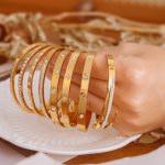 round Stainless Steel Snap Joint Bracelet Pvd18k Electroplated Diamond Women's Versatile Bracelet Earrings