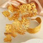 New Stainless Steel Bracelet Butterfly Leaf Bracelet Hollow Plaid High-End Product for Women