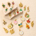 Dripping Oil Fresh Plant Series Pendant Cactus Flower Bee DIY All-Match Jewelry Accessories