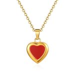 color: Painted Heart Pendant Necklace