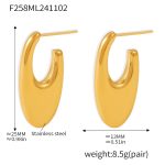 color: F258-Gold Textured Earrings