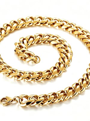 Stainless Steel Cuban Link Chain Simple and Short Hip Hop Men's and Women's Necklaces Chain