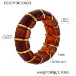 color: E660-Amber Color Elastic Bangle 20cm