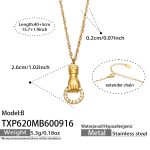 color: TXP620-B Style White Zircon Gold Necklace -40+5cm