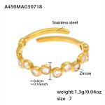 color: A450-Gold White Zircon Ring / size: US 7