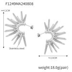 color: F1249-Steel Color Earrings