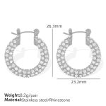 color: EH527 Silver Rhinestone Earrings