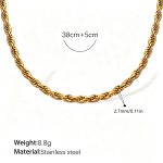 color: XL104G2.7MM Twist Chain Gold Necklace