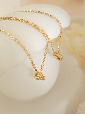 Design Advanced All-Match Knotted Heavy Industry Metal Necklace Stainless Steel Jewelry Ornament
