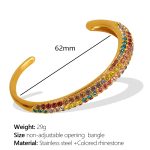 color: SZ152 Multicolor Rhinestone Gold Bangle
