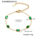 color: E342-Gold Emerald Bracelet