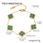 color: TXE213-Gold Green Acrylic Bracelet