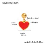 color: K025-Gold Heart Enamel Pendant