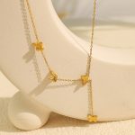 Simple Butterfly Tassel Necklace Women's Light Luxury Advanced All-Match and Sweet Temperament Design Non-Fading Clavicle Chain