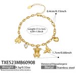 color: TXE523-Multi-pendant Gold Bracelet -17.5+5cm