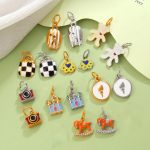 Personalized Castle Trojan Luggage T-shirt Shape Pendant Stainless Steel Variety DIY Accessories
