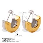 color: EH1270SG Two-tone Gold Earrings