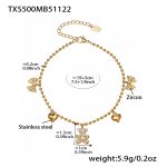 color: TXS500-Gold Anklet 19+5cm