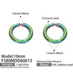color: F580-Colorful Earrings -Inner Diameter 10mm