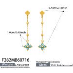 color: F282-Sky Blue Color Zircon Gold Earrings