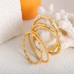 New Retro Versatile Personality Simplicity PVD Plating 18K Real Gold Does Not Fade Open-Ended Bracelet