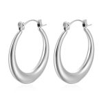 color: Stamped Round Medium Earrings Steel Color