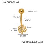 color: H016-Gold Post Length 11.4mm Post Thickness 1.55mm