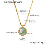 color: TXP246-Blue Color Rose Enamel Necklace 55+5cm