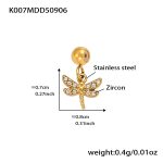 color: K007-Gold Dragonfly Zircon Pendant
