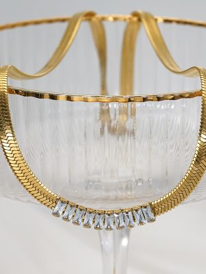 Stainless Steel Square Zircon Blade Chain Necklace Women's Light Luxury High-Grade Clavicle Chain