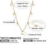 color: TXP231-Inlaid Zircon Gold Necklace -42+5cm