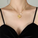 color: P912-Gold Necklace -39+5cm